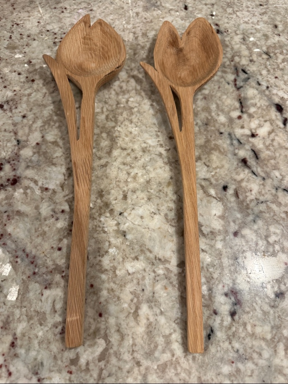 Zara Home Wood Tulip Salad Server Set